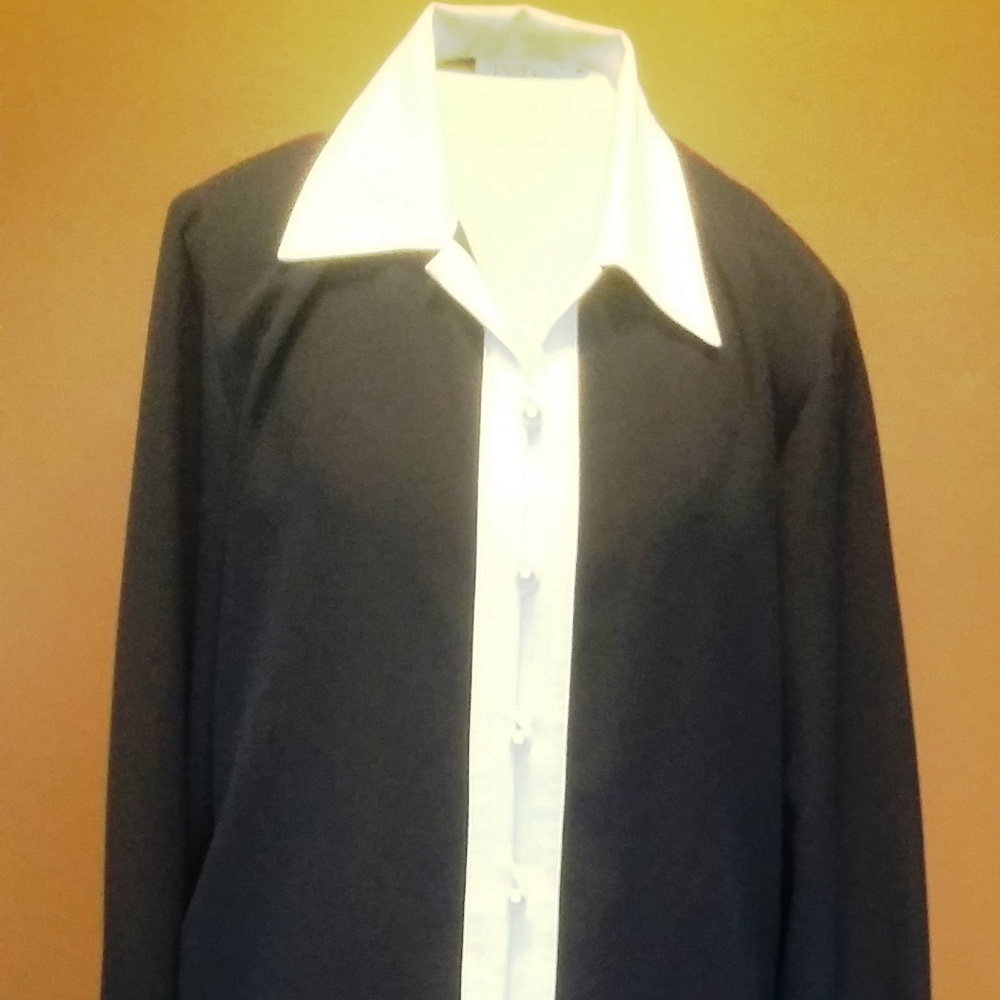 2 piece Womens DaRue two peice skirt top navy 8